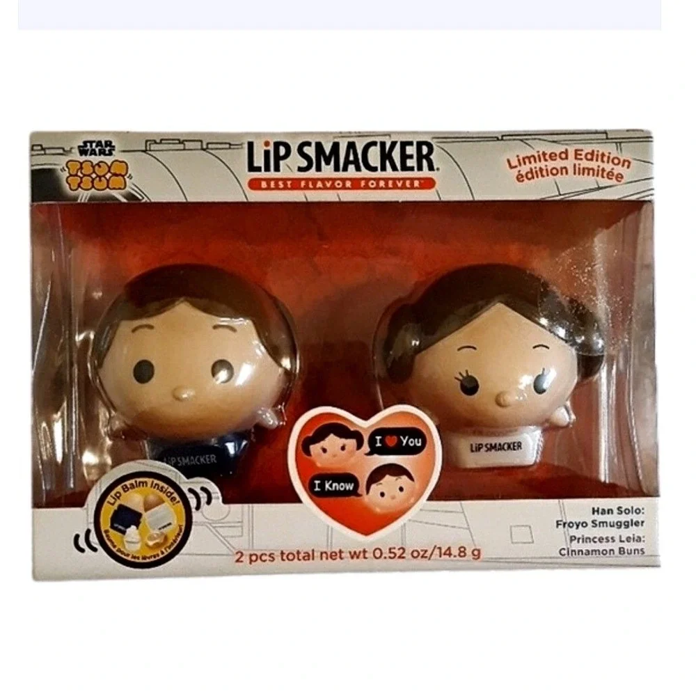 Lip Smacker Star Wars Tsum‎ Tsum Limited Edition Han Solo Princess Leia Lip Balm